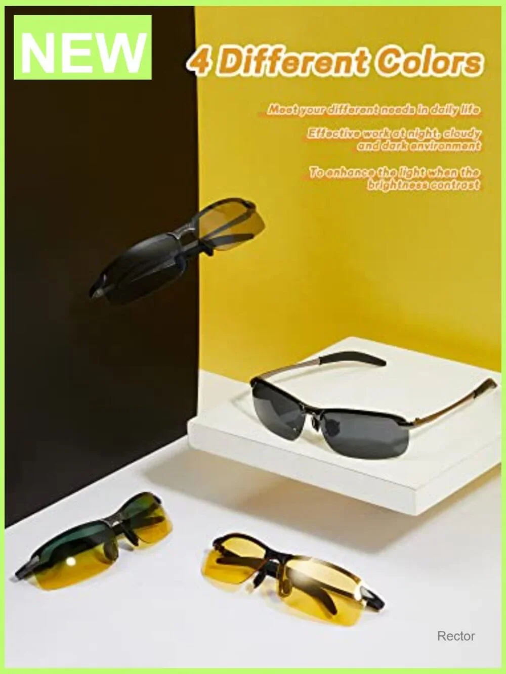Polarized Night Driving Glasses Men UV Protection Anti Glare Sunglasses